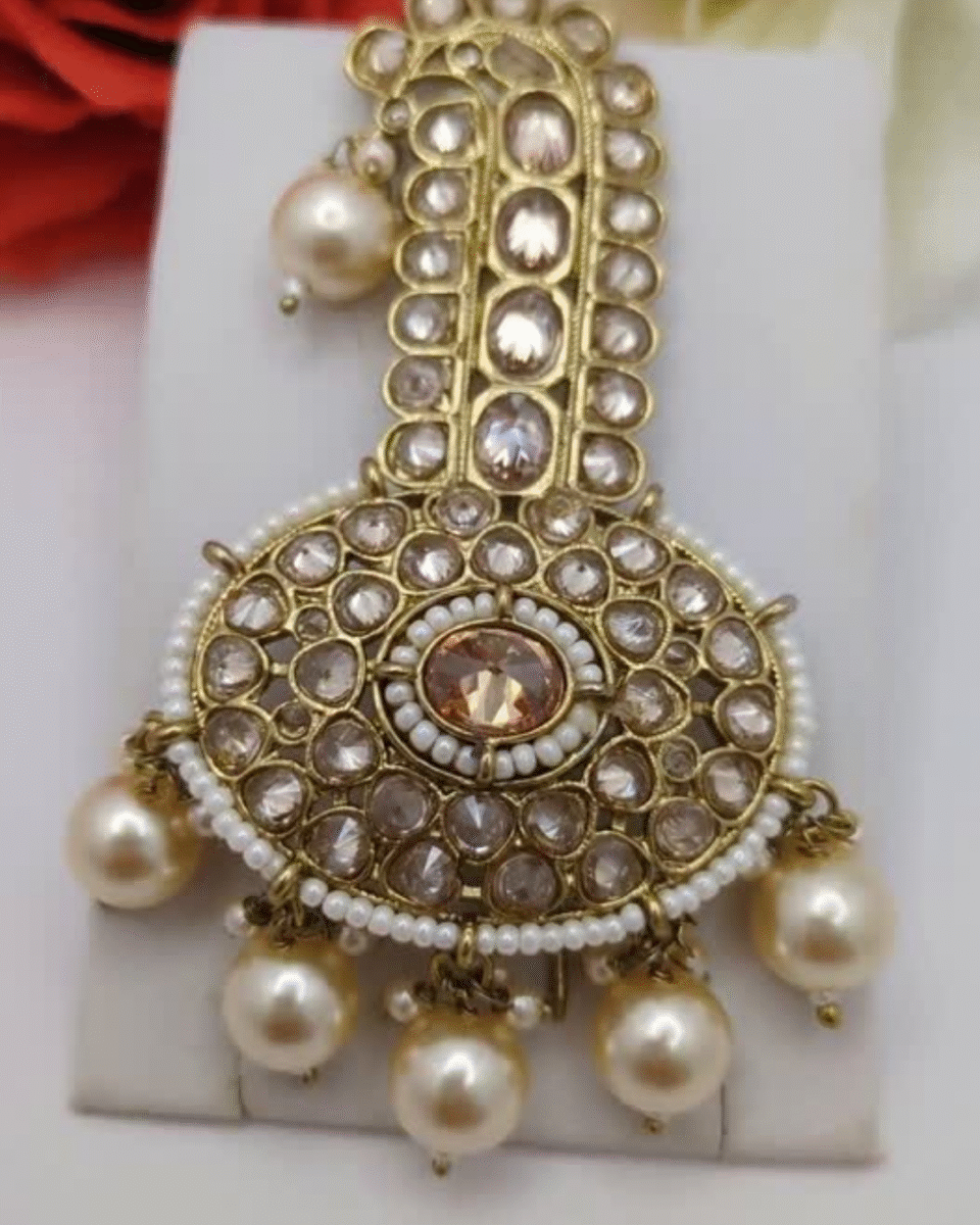 Safawala Kundan Pearl Drop Kalgi Royal Pin | Groom Turban Pagdi Sherwani Wedding Accessory