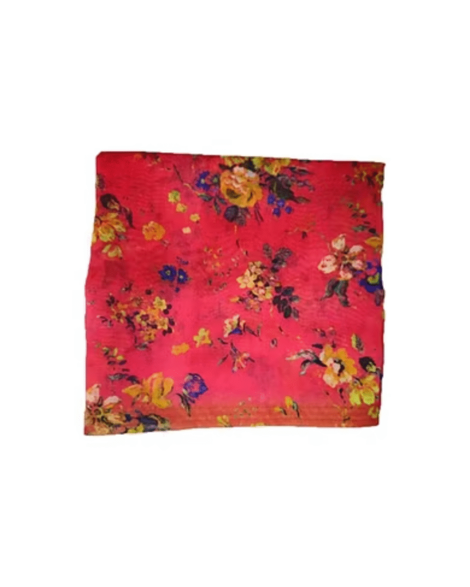 Safawala Red Multi-Color Floral Printed Safa Cloth | Traditional Indian Wedding Fabric