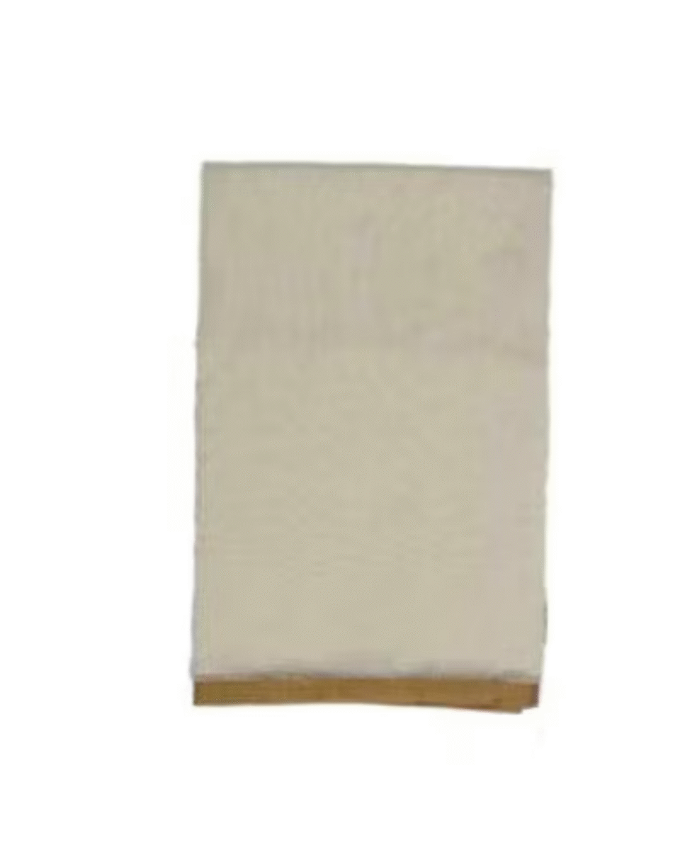 Safawala Off-White Solid Safa Cloth with Golden Border | Traditional Indian Wedding Fabric