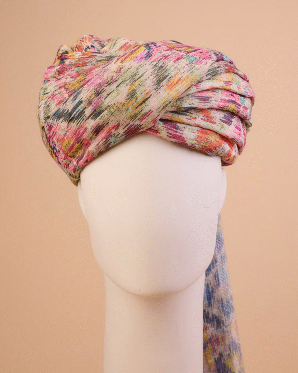 Multicolor Feta Wedding Barati Safa Pagdi Turban | Traditional Indian Guest Wedding Accessory