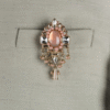 Safawala Peach Gemstone Designer Brooches | Groom Turban Pagdi Sherwani Wedding Accessory