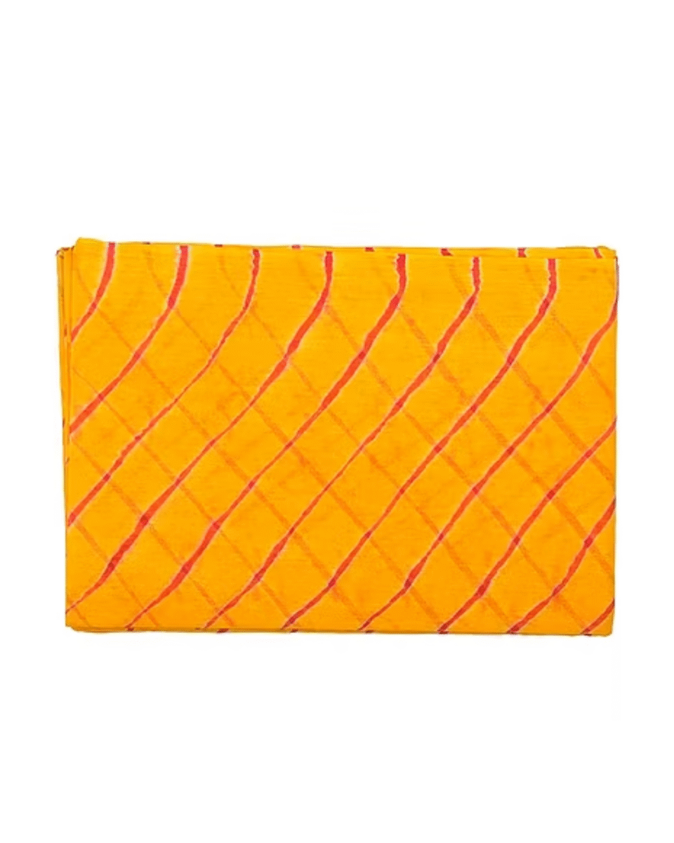 Safawala Orange Criss-Cross Pattern Safa Cloth | Traditional Indian Wedding Fabric