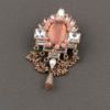 Safawala Peach Gemstone Designer Brooches | Groom Turban Pagdi Sherwani Wedding Accessory