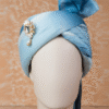 Powder Blue Ombre Feta Groom Safa Pagdi Turban with Brooch | Traditional Indian Wedding Accessory