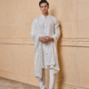 Safawala White Embroidered Dupatta & Stole | Groom Wedding Festive Accessory