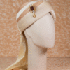 Ivory Royale Feta Wedding Groom Safa Pagdi Turban with Brooch | Traditional Indian Wedding Accessory