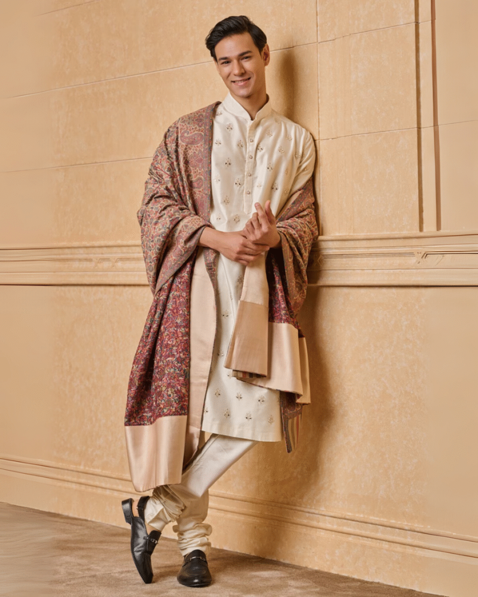 Safawala Brown Banarasi Dupatta & Stole | Groom Wedding Festive Accessory