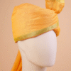 Golden Brown Border Feta Wedding Barati Safa Pagdi Turban | Traditional Indian Guest Wedding Accessory