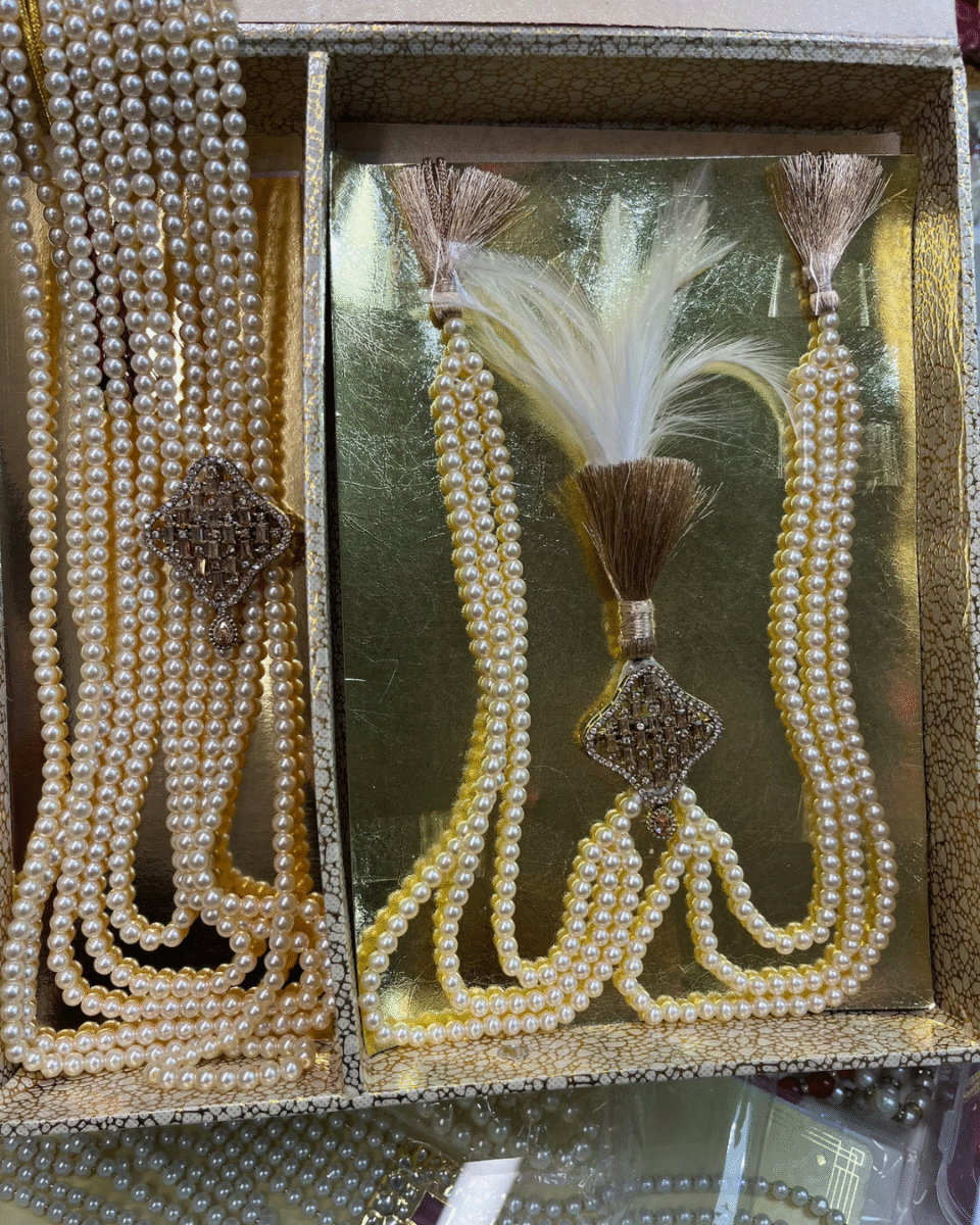 Safawala Kundan Pearl Mala Kalgi Royal Pin Set | Groom Turban Pagdi Sherwani Wedding Accessory