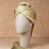 Olive Gold Regal Feta Groom Safa Pagdi Turban with Brooch | Traditional Indian Wedding Accessory