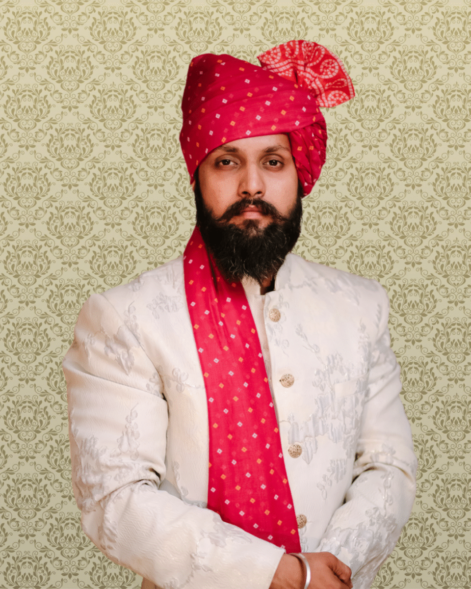 Ruby Dot Feta Wedding Barati Safa Pagdi Turban | Traditional Indian Groom Guest Wedding Accessory