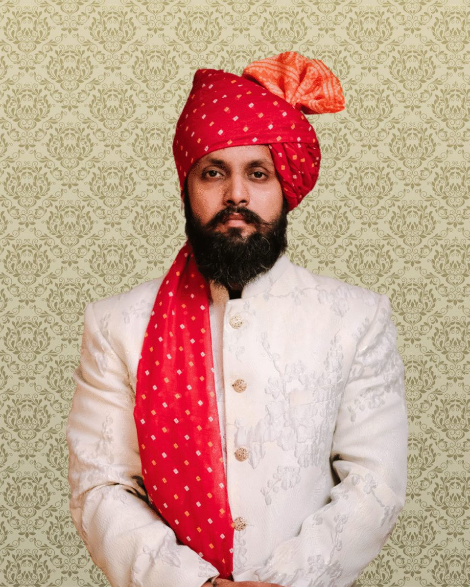 Ruby Star Feta Wedding Barati Safa Pagdi Turban | Traditional Indian Groom Guest Wedding Accessory