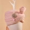 Blush Pink Feta Groom Safa Pagdi Turban with Brooch & Feather | Traditional Indian Wedding Accessory