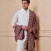Safawala Maroon Embroidered Wedding Stole & Dupatta | Groom Festive Ceremony Accessory
