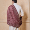 Safawala Maroon Embroidered Wedding Stole & Dupatta | Groom Festive Ceremony Accessory