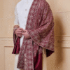Safawala Maroon Embroidered Wedding Stole & Dupatta | Groom Festive Ceremony Accessory