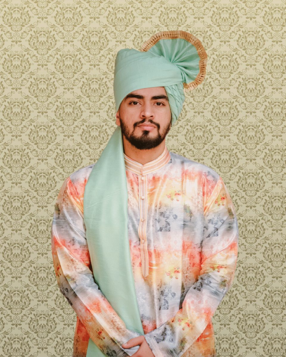 Mint Royale Feta Wedding Barati Safa Pagdi Turban | Traditional Indian Groom Guest Wedding Accessory