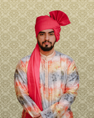 Rajasthani Rainbow Bandhej Safa Pagdi Turban | Traditional Indian Groom Guest Wedding Accessory