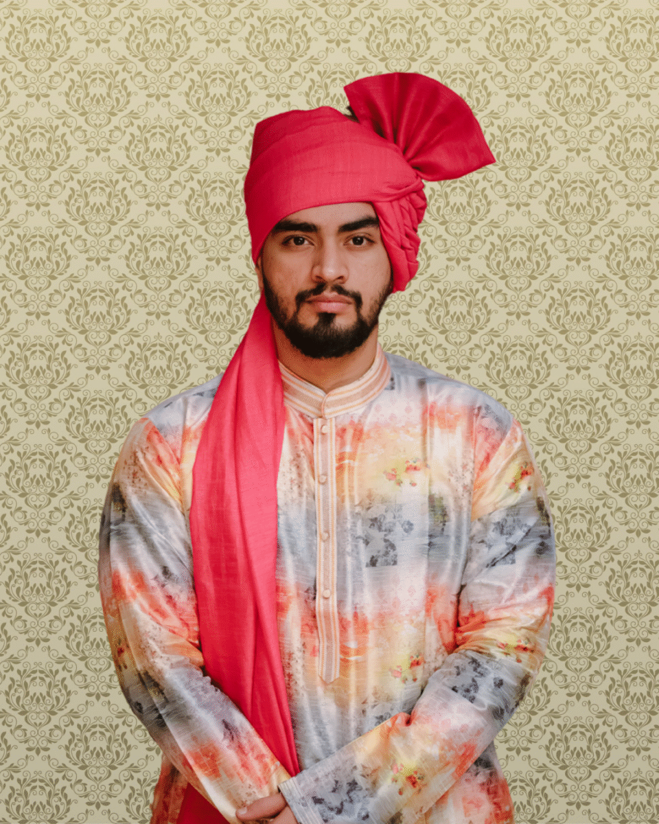 Cherry Radiant Feta Wedding Barati Safa Pagdi Turban | Traditional Indian Groom Guest Wedding Accessory