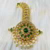 Safawala Green Kundan Pearl Drop Kalgi Royal Pin | Groom Turban Pagdi Sherwani Wedding Accessory