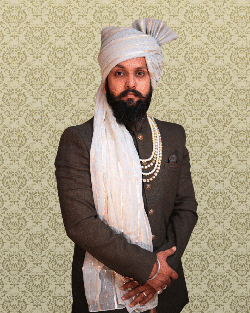 Ivory Elegance Feta Wedding Barati Safa Pagdi Turban | Traditional Indian Groom Guest Wedding Accessory
