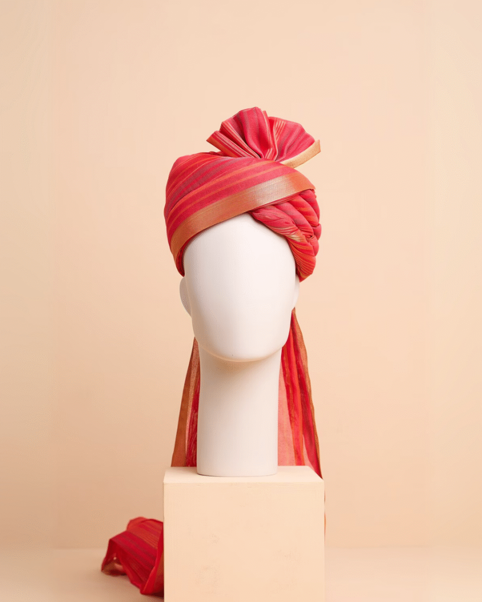 Safawala Red Wedding Barati Safa Feta Pagdi | Guest Turban Wedding Accessory