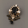 Safawala Black Stone Bead Designer Brooches | Groom Turban Pagdi Sherwani Wedding Accessory