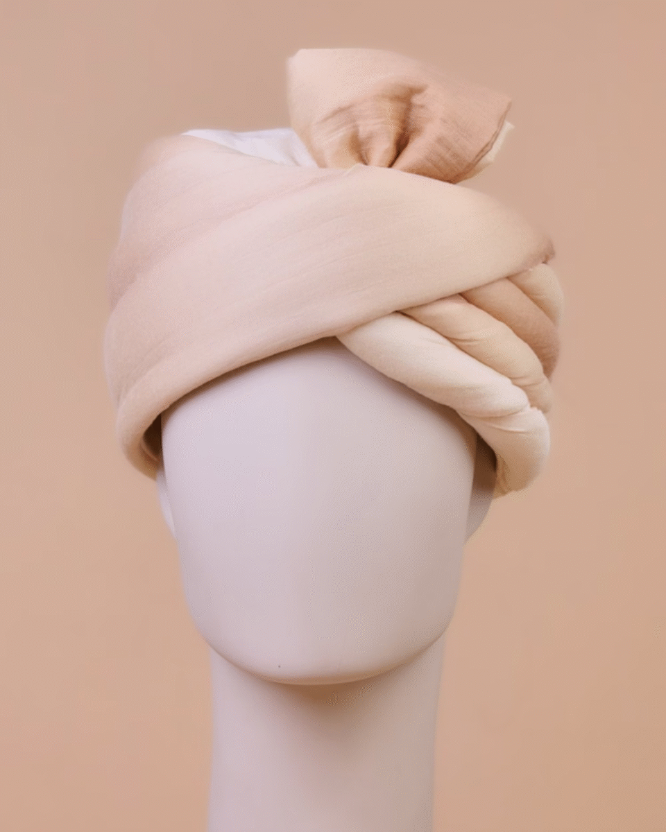 Beige Wedding Barati Safa Pagdi Turban | Traditional Indian Guest Wedding Accessory
