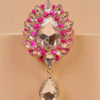 Safawala Pink Crystal Drop Brooches | Groom Turban Pagdi Sherwani Wedding Accessory
