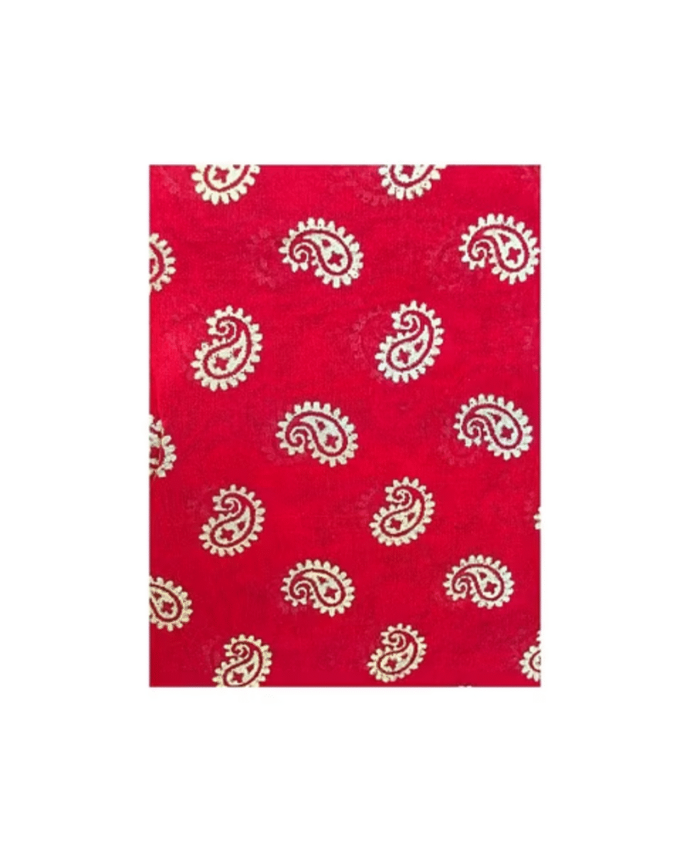Safawala Red Paisley Motif Safa Cloth | Traditional Indian Wedding Fabric