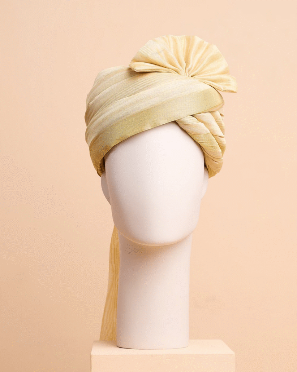 Golden Wedding Barati Safa Pagdi Turban | Traditional Indian Guest Wedding Accessory