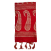 Safawala Red Bandhej Paisley Safa Cloth with Tassels