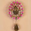 Safawala Pink Crystal Drop Brooches | Groom Turban Pagdi Sherwani Wedding Accessory