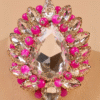 Safawala Pink Crystal Drop Brooches | Groom Turban Pagdi Sherwani Wedding Accessory