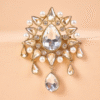 Safawala Pearl Drop Crystal Brooches | Groom Turban Pagdi Sherwani Wedding Accessory