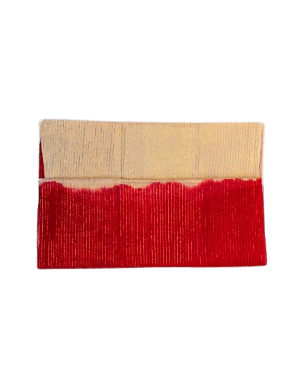 Safawala Beige Red Ombre Safa Cloth | Traditional Indian Wedding Fabric