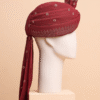 Maroon Wedding Barati Safa Pagdi Turban | Traditional Indian Guest Wedding Accessory