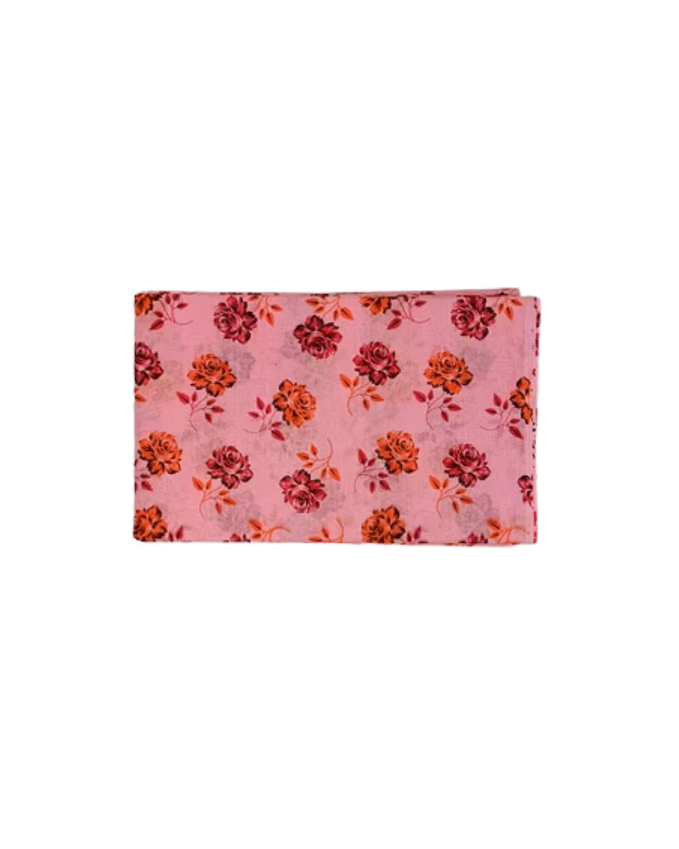 Safawala Pink Floral Printed Safa Cloth | Traditional Indian Wedding Fabric
