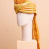 Mustard Yellow Wedding Barati Safa Pagdi Turban | Traditional Indian Guest Wedding Accessory