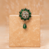 Safawala Green Kundan Designer Brooches | Groom Turban Pagdi Sherwani Wedding Accessory