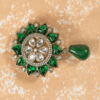 Safawala Green Kundan Designer Brooches | Groom Turban Pagdi Sherwani Wedding Accessory