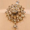 Safawala Green Kundan Designer Brooches | Groom Turban Pagdi Sherwani Wedding Accessory