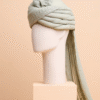 Sage Green Feta Wedding Barati Safa Pagdi Turban | Traditional Indian Guest Wedding Accessory