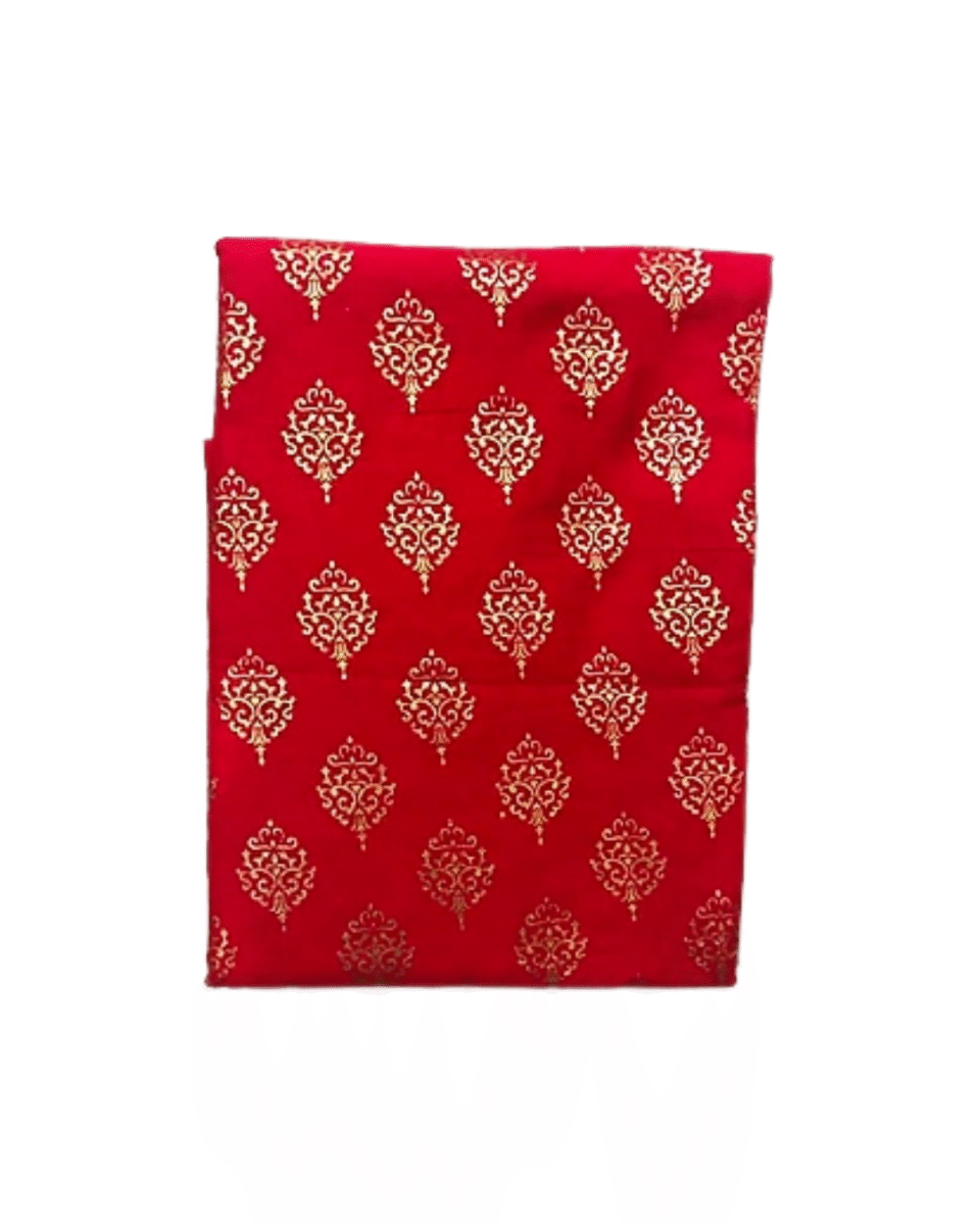 Safawala Red Gold Buta Printed Safa Cloth | Traditional Indian Wedding Fabric