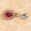 Safawala Red Oval Crystal Brooches | Groom Turban Pagdi Sherwani Wedding Accessory